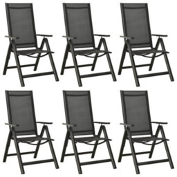 Walplus 7 Piece Garden Outdoor Dining Set Suitable For Backyard, Patio Aluminium Anthracite - thumbnail 6