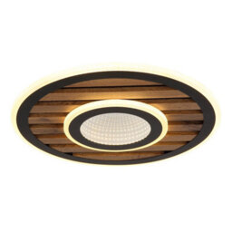 Luminosa Lighting Luminosa Woody 40Cm Integrated Led Semi Flush Ceiling Light Matt Black Led 3000K - thumbnail 1