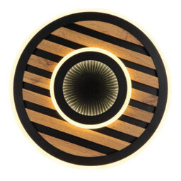 Luminosa Lighting Luminosa Woody 40Cm Integrated Led Semi Flush Ceiling Light Matt Black Led 3000K - thumbnail 3