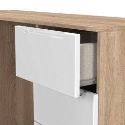 Messina Gloss Bardolino Oak Effect 6 Drawer Non-Extendable Desk (H)785mm (W)1254mm (D)386mm - thumbnail 5