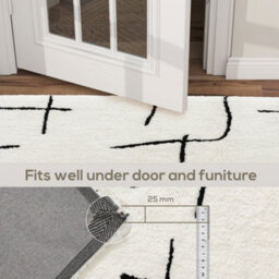 Homcom High Pile Modern Shaggy Rug, Soft Floor Carpet 120 X 170 Cm, Cream - thumbnail 6