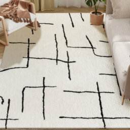 Homcom High Pile Modern Shaggy Rug, Soft Floor Carpet 120 X 170 Cm, Cream - thumbnail 2