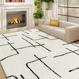 Homcom High Pile Modern Shaggy Rug, Soft Floor Carpet 120 X 170 Cm, Cream - thumbnail 1