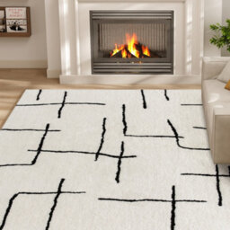 Homcom High Pile Modern Shaggy Rug, Soft Floor Carpet 120 X 170 Cm, Cream - thumbnail 9