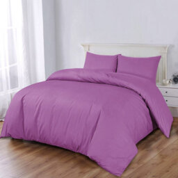 Ameha Plain 3-Piece Duvet Purple Quilt Cover Breathable Microfiber Reversible Super King Set With Pillowcase 260 X 220 Cm - thumbnail 6