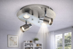 Eglo Pawedo Matt Nickel 4 Bulb Ceiling Spotlight Gu10 Three Stage Dimmable Warm White 3000K - thumbnail 2