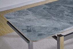Furnizone UK Onyx 4-Seater Grey Marble-Effect Ceramic Extending Dining Table And 4 Vienna Black Faux Leather Chairs - thumbnail 6