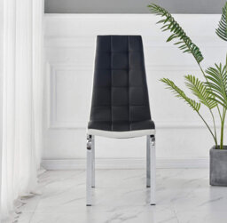 Furnizone UK Onyx 4-Seater Grey Marble-Effect Ceramic Extending Dining Table And 4 Vienna Black Faux Leather Chairs - thumbnail 8