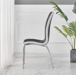 Furnizone UK Onyx 4-Seater Grey Marble-Effect Ceramic Extending Dining Table And 4 Vienna Black Faux Leather Chairs - thumbnail 9