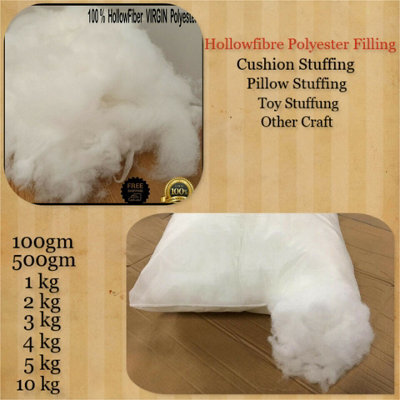 ARLinens Polyester Filling Hollowfiber Stuffing Pure Virgin Craft Filling For Toys, Teddy Bear, Cushions, Pillows Soft Stuffing (3Kg) - image 1