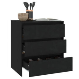 Berkfield Sturdy Sideboard Black 70X41X75 Cm Engineered Wood - thumbnail 6