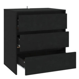 Berkfield Sturdy Sideboard Black 70X41X75 Cm Engineered Wood - thumbnail 5