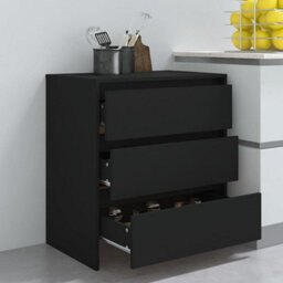 Berkfield Sturdy Sideboard Black 70X41X75 Cm Engineered Wood - thumbnail 8