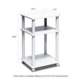 Walplus Furinno Just 3-Tier No Tools Tube End Table, White Side Table For Bedroom - thumbnail 2