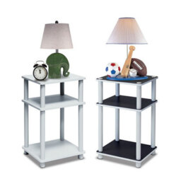 Walplus Furinno Just 3-Tier No Tools Tube End Table, White Side Table For Bedroom - thumbnail 5
