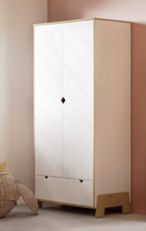FurniComp LTD Furnicomp Elsie2 Door 1 Drawer Kids Wardrobe- Matt White & Hamilton Oak - thumbnail 8