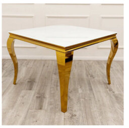 Stratus Interiors Gold Louis Dining Table With Gold Long Metal Legs - Doorstep Delivery Only No Assembly - 1.5 Mt - Gold