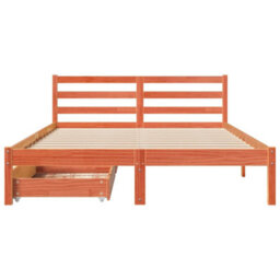 Berkfield Bed Frame Without Mattress Wax Brown 160X200 Cm Solid Wood Pine - thumbnail 4