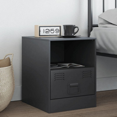 Berkfield Bedside Cabinet Anthracite 34.5X39X44 Cm Steel - image 1