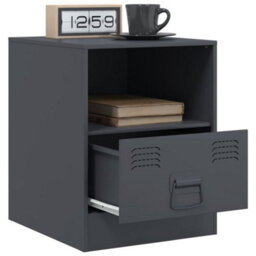 Berkfield Bedside Cabinet Anthracite 34.5X39X44 Cm Steel - thumbnail 5