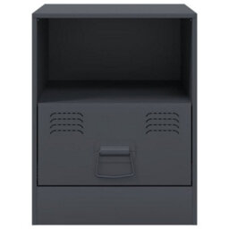 Berkfield Bedside Cabinet Anthracite 34.5X39X44 Cm Steel - thumbnail 6