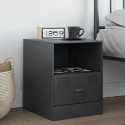 Berkfield Bedside Cabinet Anthracite 34.5X39X44 Cm Steel - thumbnail 1