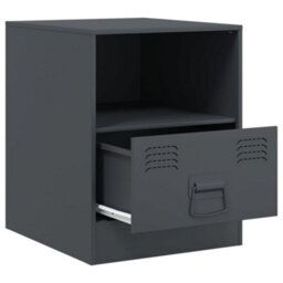 Berkfield Bedside Cabinet Anthracite 34.5X39X44 Cm Steel - thumbnail 7