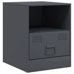 Berkfield Bedside Cabinet Anthracite 34.5X39X44 Cm Steel - thumbnail 2