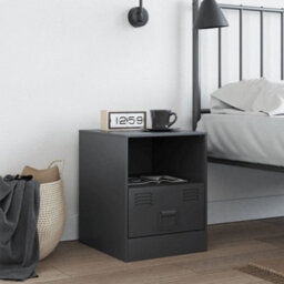 Berkfield Bedside Cabinet Anthracite 34.5X39X44 Cm Steel - thumbnail 3