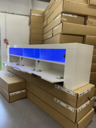 Furneo 200Cm White Long Tv Stand Unit Cabinet Matt & High Gloss Rgb (Multicoloured) Led Lights Phantom 10 - thumbnail 6