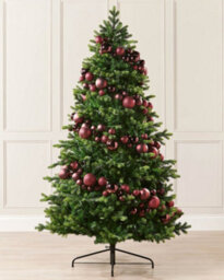 Werchristmas Burgundy Christmas Bauble Garland 9 Ft, 84 Shatterproof Baubles - thumbnail 2