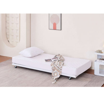 Reinforced Beds Walton Trundle Bed In White With Memory Foam Mattress - image 1