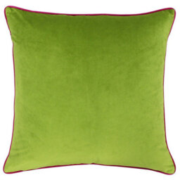 furn. Furn Meridian Velvet Piped Polyester Filled Cushion, Lime/hot Pink, 55 X 55Cm - thumbnail 1
