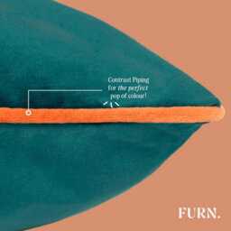 furn. Furn Meridian Velvet Piped Polyester Filled Cushion, Lime/hot Pink, 55 X 55Cm - thumbnail 5