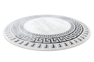 RugsX Carpet Allure 1960 Circle, Greek Key, Frame - Structural, Stylish, Glamour White Circle 200 Cm - image 1