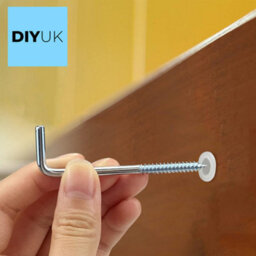 DIYUK Hooks For Hanging L Shape With Plug M12X60mm ( Pack Of: 50 ) Square Screws Hook Wall Hanger - thumbnail 2
