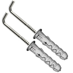 DIYUK Hooks For Hanging L Shape With Plug M12X60mm ( Pack Of: 50 ) Square Screws Hook Wall Hanger - thumbnail 1