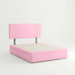 Adore Designs Rio Plush Velvet Divan Bed, Headboard - 6Ft Super King - Pink - 4 Drawers - thumbnail 2