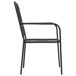 Berkfield 5 Piece Garden Dining Set Cotton Rope And Steel Black - thumbnail 7