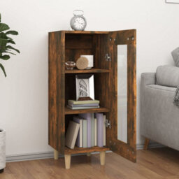 Berkfield Sideboard Smoked Oak 34.5X34X90 Cm Engineered Wood - thumbnail 3