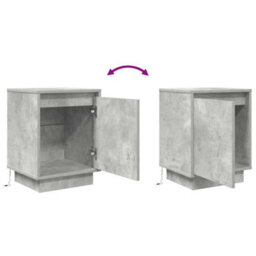 Vidaxl Bedside Cabinet With Led Lights Concrete Grey 38X34X50 Cm Bedside Cabinets - thumbnail 9