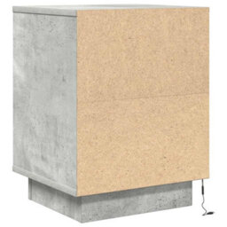 Vidaxl Bedside Cabinet With Led Lights Concrete Grey 38X34X50 Cm Bedside Cabinets - thumbnail 8