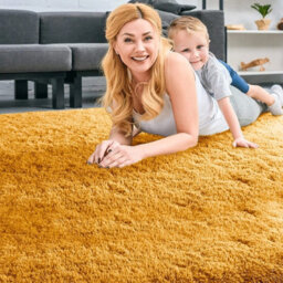 Ameha Yellow Shaggy Rugs For Living Room Bedroom Soft Pile Fluffy Floor Area Carpet 160X230 Cm Non Slip Rug - thumbnail 3