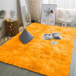 Ameha Yellow Shaggy Rugs For Living Room Bedroom Soft Pile Fluffy Floor Area Carpet 160X230 Cm Non Slip Rug - thumbnail 5