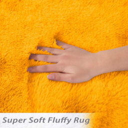 Ameha Yellow Shaggy Rugs For Living Room Bedroom Soft Pile Fluffy Floor Area Carpet 160X230 Cm Non Slip Rug - thumbnail 4