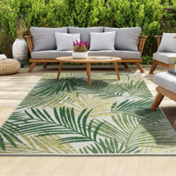 Homeart Outdoor Indoor Rug, Easy Clean, Uv Weather Resistant Rug For Patio, Gardenpalm Green,160X230Cm