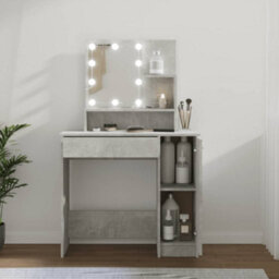 Walplus Dressing Table With Led Concrete Grey 86.5X35X136 Cm - thumbnail 1