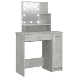 Walplus Dressing Table With Led Concrete Grey 86.5X35X136 Cm - thumbnail 2