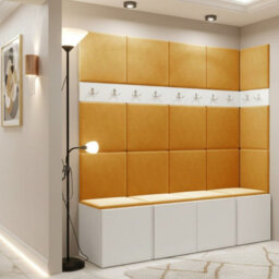 Anteroom Set Orion Ii White Shoe Cabinet Hangers Yellow Panels