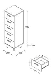 Vcm Bathroom Furniture Drawers Chest Of Drawers Landos M - thumbnail 4